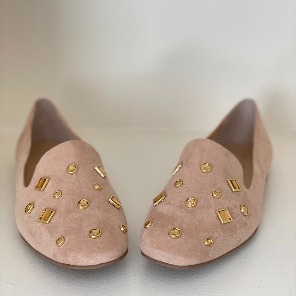 Katy Perry Embellished "The Turner" Nude Loafers 7M